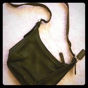 Black leather Coach cross body or shoulder bag